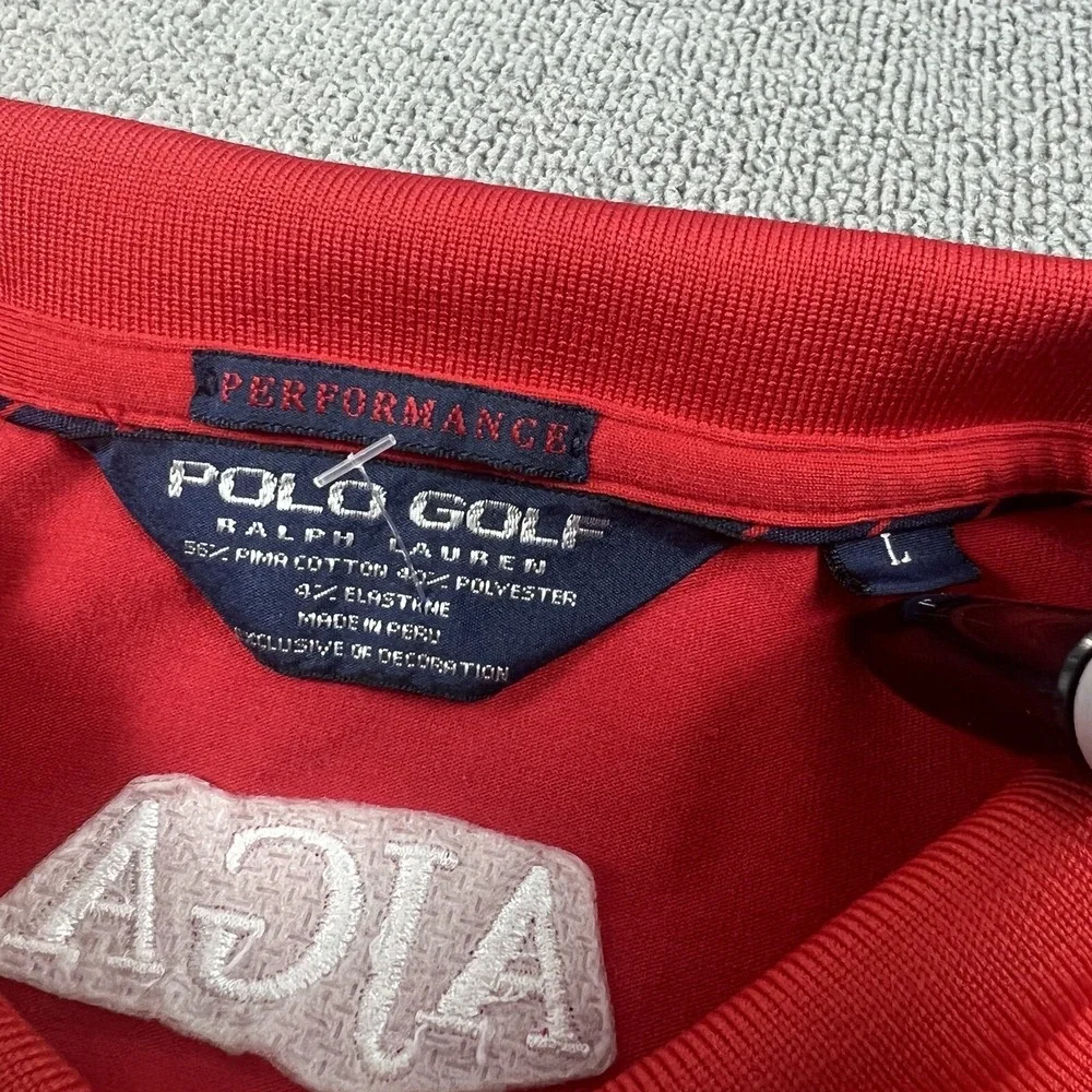 Ralph Lauren Polo Shirt Adult Large Red Big Pony Golf Golfing Casual Preppy Mens